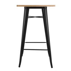 Bolero Bistro Bar Table with Wooden Top Black