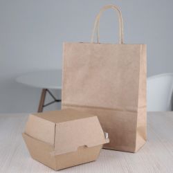 Fiesta Compostable Kraft Burger Boxes