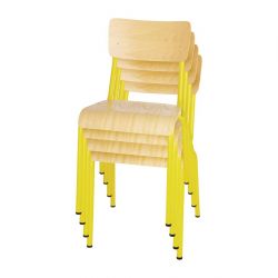 Bolero Cantina Side Chairs with Wooden Seat & Backrest Yellow (4 Pack)