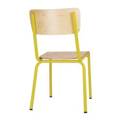Bolero Cantina Side Chairs with Wooden Seat & Backrest Yellow (4 Pack)