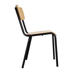 Bolero Cantina Side Chairs with Wooden Seat & Backrest Black (4 Pack)