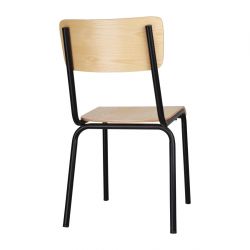 Bolero Cantina Side Chairs with Wooden Seat & Backrest Black (4 Pack)