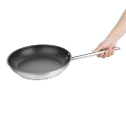 Vogue Stainless Steel Non-Stick Teflon Platinum Plus Frying Pan 28cm