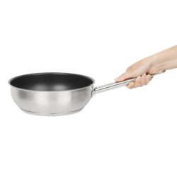 Vogue Stainless Steel Non-Stick Teflon Platinum Plus Saut Pan 24cm