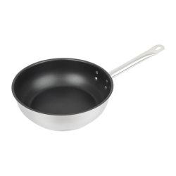 Vogue Stainless Steel Non-Stick Teflon Platinum Plus Saut Pan 24cm