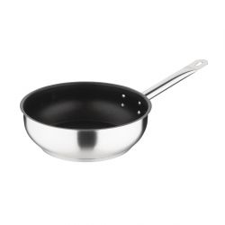 Vogue Stainless Steel Non-Stick Teflon Platinum Plus Saut Pan 24cm