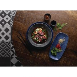 Churchill Studio Prints Agano Oblong Chefs Plates Blue 298x 153mm (12 Pack)