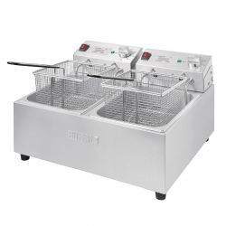 Buffalo Twin Tank Twin Basket 2x5Ltr Countertop Fryer with Timers 2x2.8kW