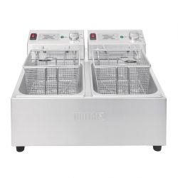 Buffalo Twin Tank Twin Basket 2x5Ltr Countertop Fryer with Timers 2x2.8kW