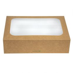 Vegware Compostable Sandwich Platters Box with Insert and Lid (50 Pack)