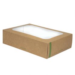 Vegware Compostable Sandwich Platters Box with Insert and Lid (50 Pack)