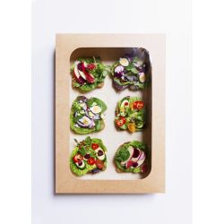 Vegware Compostable Sandwich Platters With Lid Large (25 Pack)