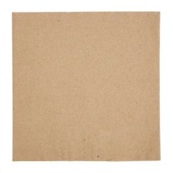 Fiesta Recyclable Recycled Dinner Napkin Kraft 40x40cm 2ply 1/4 Fold (2000 Pack)