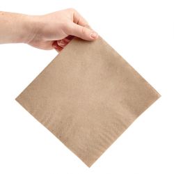 Fiesta Recyclable Recycled Dinner Napkin Kraft 40x40cm 2ply 1/4 Fold (2000 Pack)