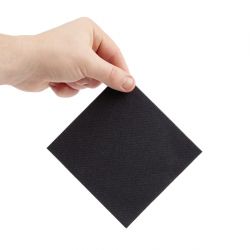 Fiesta Recyclable Premium Tablin Cocktail Napkin Black 24x24cm Airlaid 1/4 Fold (2400 Pack)