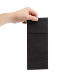 Fiesta Recyclable Premium Tablin Dinner Napkin Black 48x40cm Airlaid Pocket Fold (400 Pack)