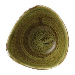 Stonecast Plume Olive Triangle Bowl 9oz (12 pack)