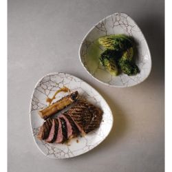 Churchill Studio Prints Kintsugi Agate Grey Lotus Bowls 228mm (12 pack)