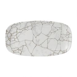 Churchill Studio Prints Kintsugi Agate Grey Chefs Oblong Plates 352 x 187mm (6 Pack)