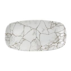 Churchill Studio Prints Kintsugi Agate Grey Chefs Oblong Plates 298 x 152mm (12 Pack)