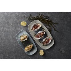 Churchill Raku Duo Agate Chefs Oblong Plate Topaz 348x189mm (6 Pack)