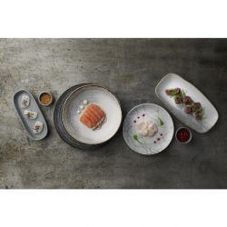 Churchill Studio Prints Homespun Accents Jasper Chefs Oblong Plate Grey 287x152mm (12 Pack)