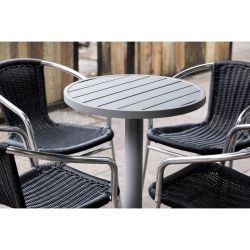 Bolero Aluminium and Black Wicker Chairs Black (4 pack)