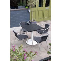 Bolero Aluminium Square Table Top Black 700mm