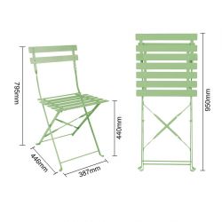 Bolero Perth Light Green Pavement Style Steel Folding Chairs (2 pack)
