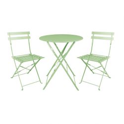 Bolero Perth Light Green Pavement Style Steel Folding Chairs (2 pack)