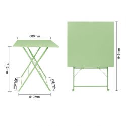 Bolero Perth Light Green Pavement Style Table Square 600mm