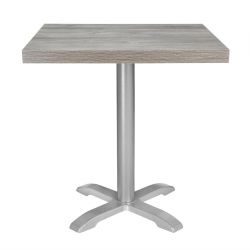 Bolero Pre-Drilled Square Melamine Table Top Ash Grey