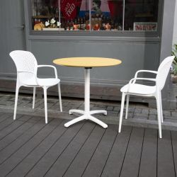 Bolero Folding Polypropylene Table 800mm Mustard Yellow