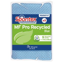 Spontex MF Pro Recycled Microfibre Cloth Blue (5 pack)