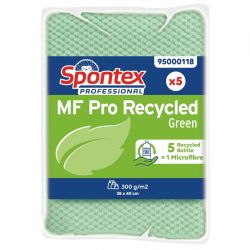 Spontex MF Pro Recycled Microfibre Cloth Green (5 pack)