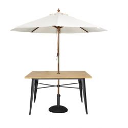 Bolero Complete Outdoor Aluminium Table Light Wood Effect Finish 1200x760mm