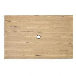 Bolero Complete Outdoor Aluminium Table Light Wood Effect Finish 1200x760mm