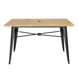 Bolero Complete Outdoor Aluminium Table Light Wood Effect Finish 1200x760mm