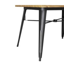 Bolero Complete Outdoor Aluminium Table Light Wood Effect Finish 1200x760mm