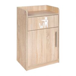Litter Bin and Tray Stand Oak Finish 50Ltr