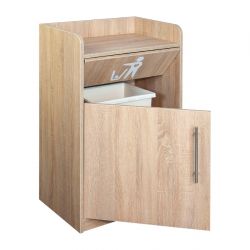 Litter Bin and Tray Stand Oak Finish 50Ltr