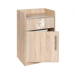 Litter Bin and Tray Stand Oak Finish 50Ltr
