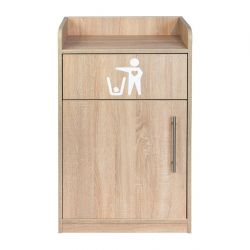Litter Bin and Tray Stand Oak Finish 50Ltr