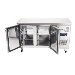 Polar U-Series Slimline Double Door Counter Fridge 228Ltr