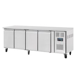 Polar U-Series Slimline Four Door Counter Fridge 449Ltr