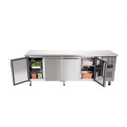 Polar U-Series Slimline Four Door Counter Fridge 449Ltr