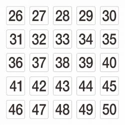 Olympia Plastic Table Number Inserts 1-50