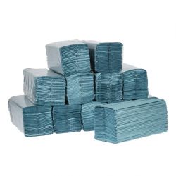 Jantex C Fold Paper Hand Towels Blue 1-ply 2880 sheets (Pack of 12)