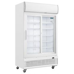 Polar G-Series Upright Display Cooler with Light Box 950Ltr with Sliding Doors