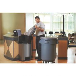 Rubbermaid Slim Jim Step-On Pedal Bin Stainless Steel 50Ltr